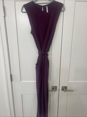 Fabletics Deep Plum Sleeveless Knit Jumpsuit
